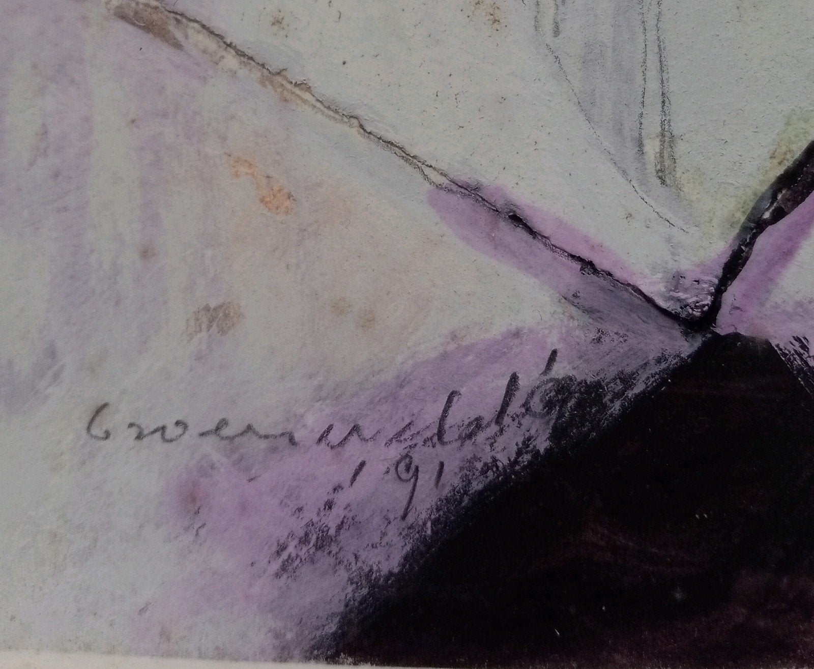 Doris Groeneveld Abstracte compositie gemengde techniek 1991, Ophalen of Verzenden