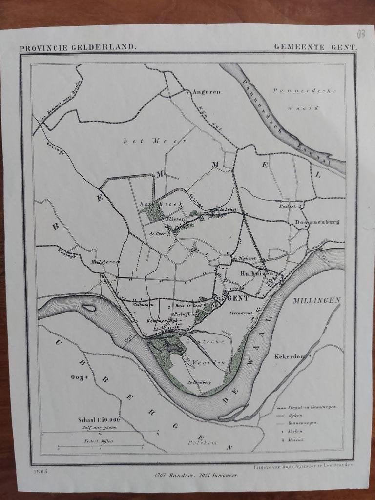 83 / Gent Hulhuizen Flieren Kekerdopm Litho 1865 J. Kuyper, Ophalen of Verzenden