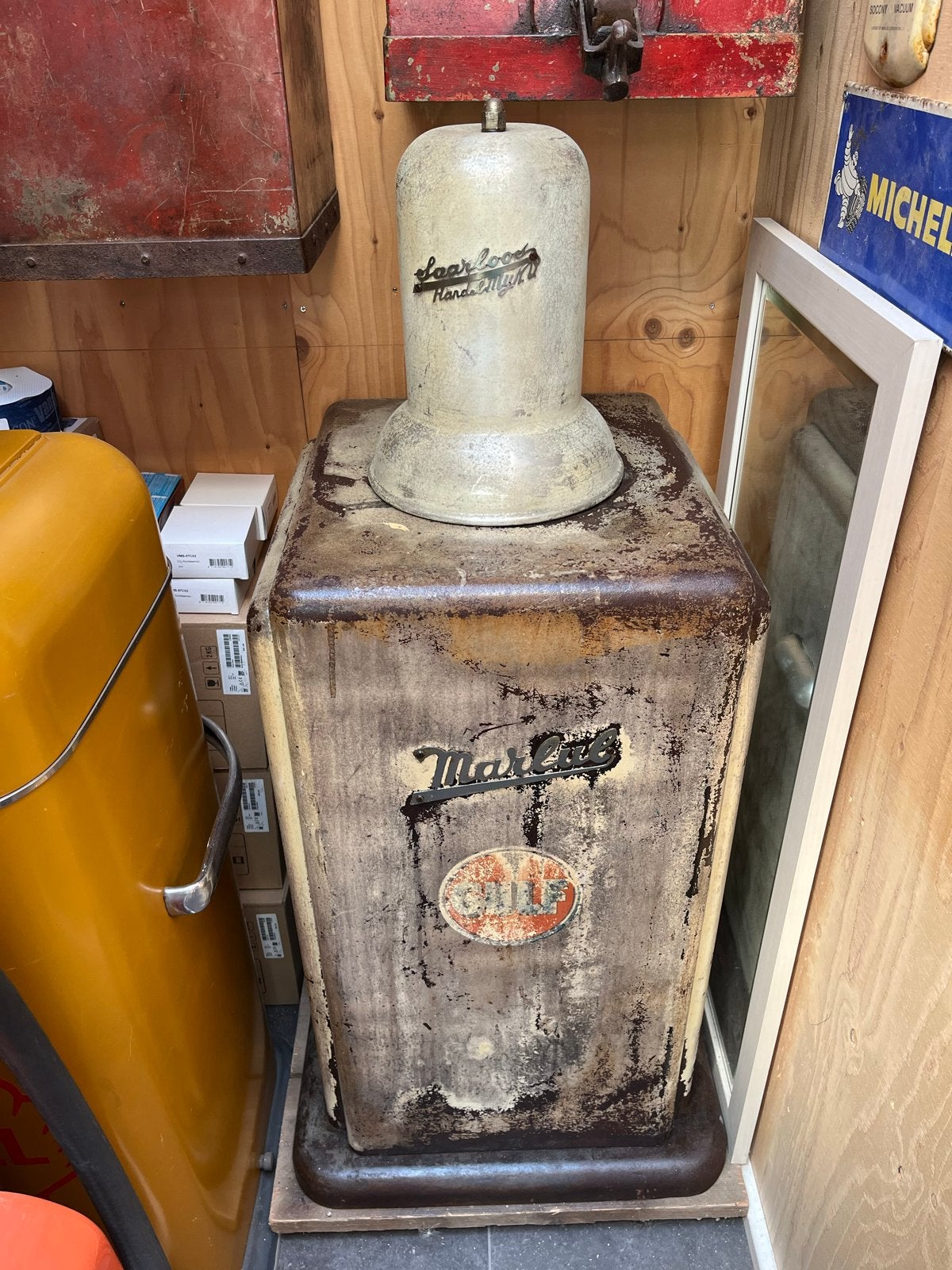 Vintage Gulf Oliepomp - Decoratief item, Ophalen, Gebruikt