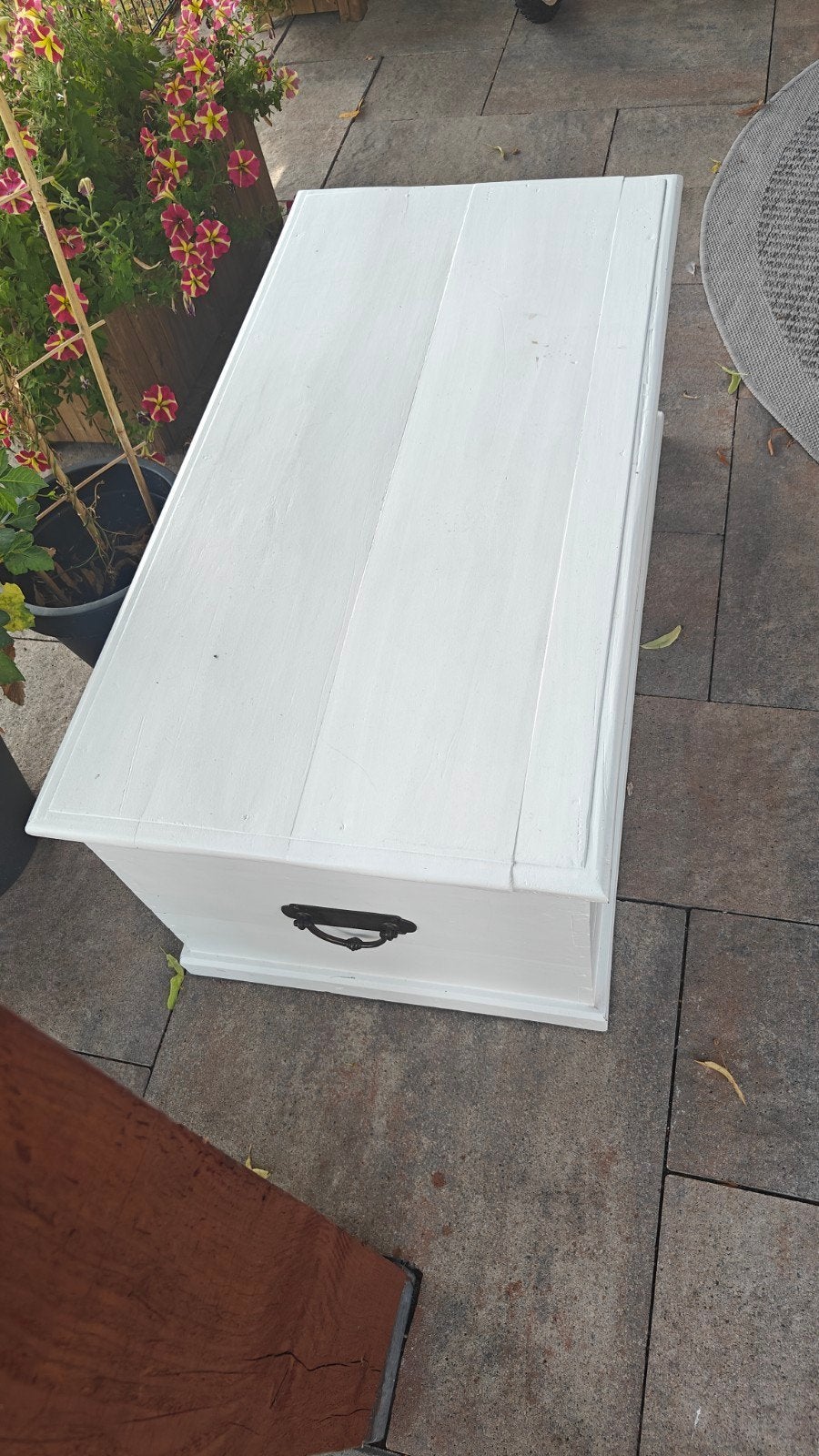 Witte houten kist - 52x100x43cm, Ophalen, 50 – 75, Gebruikt, 50 tot 100 cm