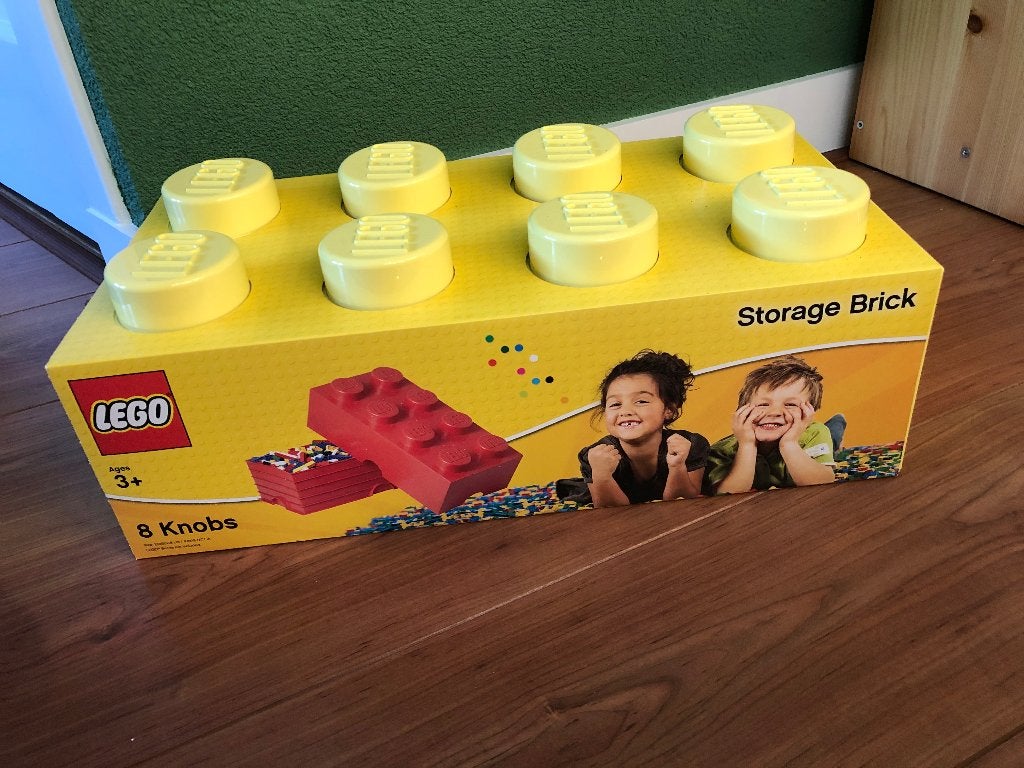 Gele LEGO Opbergdoos met 8 Noppen - Nieuw in verpakking, Inclusief doos, Overige thema's, Lego, Overige typen