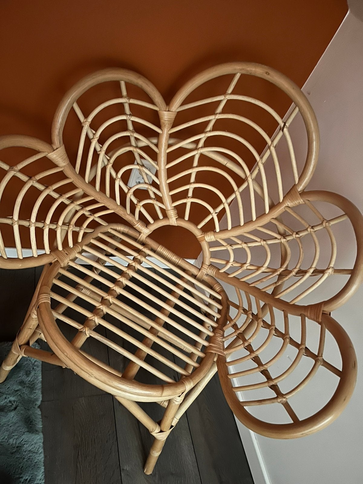 Rotan bloem stoel, Ophalen, Zo goed als nieuw, Bruin, Eén