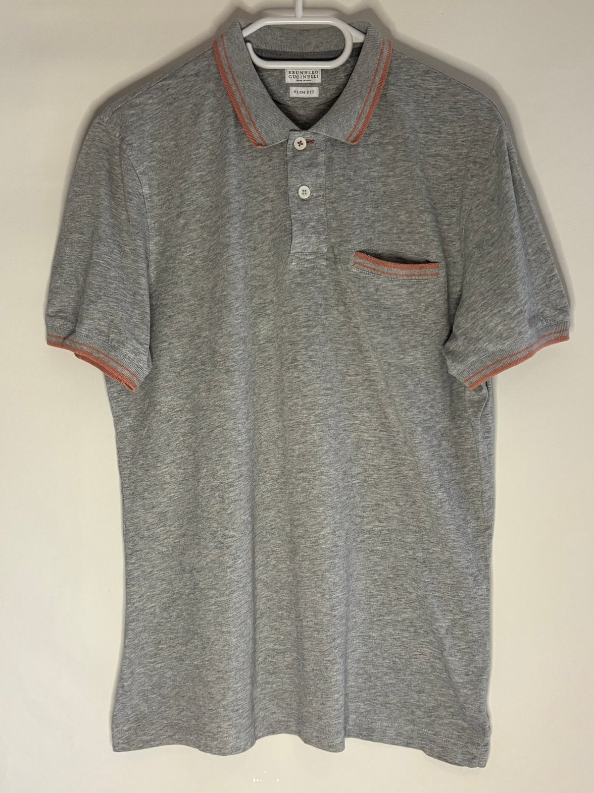 Brunello cucinelli polo slim fit maat s, Brunello cucinelli, Ophalen of Verzenden, Zo goed als nieuw, Grijs
