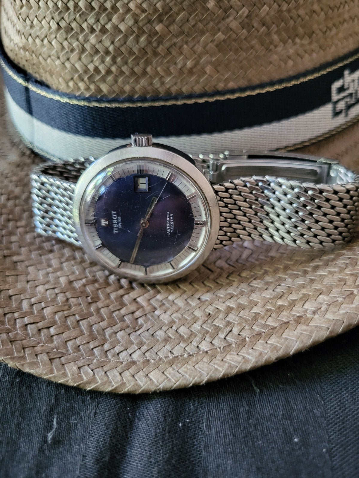 Vintage Tissot Seastar Automatic herenhorloge, Overige merken, Staal, Gebruikt, Staal