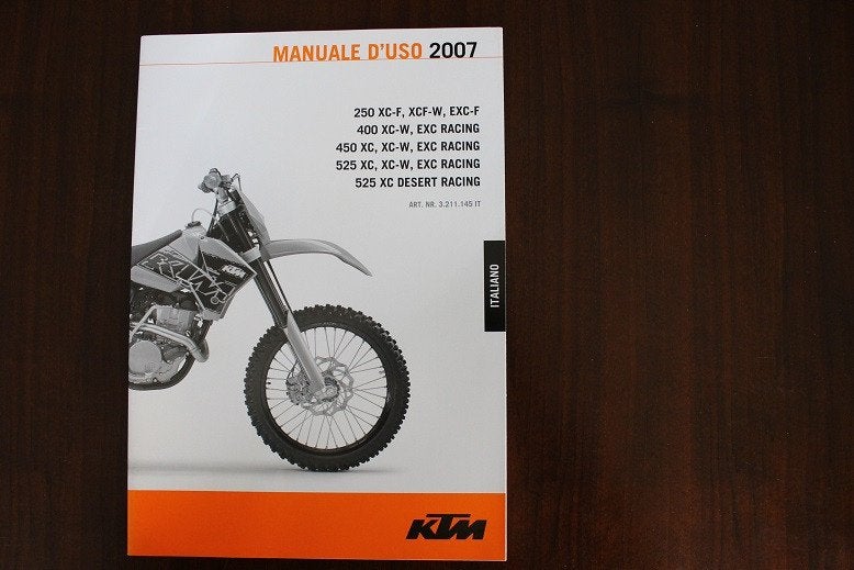 KTM 250 400 450 525 2007 manuale d' uso XC XCF EXC RACING, Ophalen of Verzenden, Overige merken