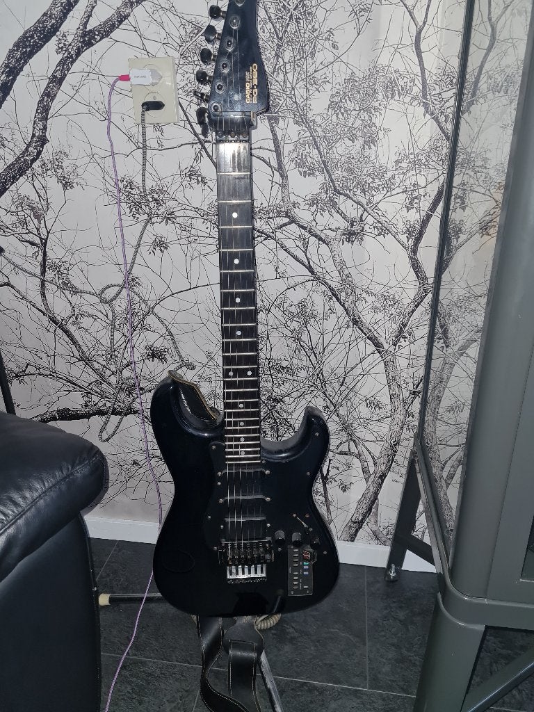 Vintage Casio PG-380 MIDI Gitaar Set  + 4 Zeldzame ROM Cards, Ophalen, Gebruikt, Solid body, Overige merken