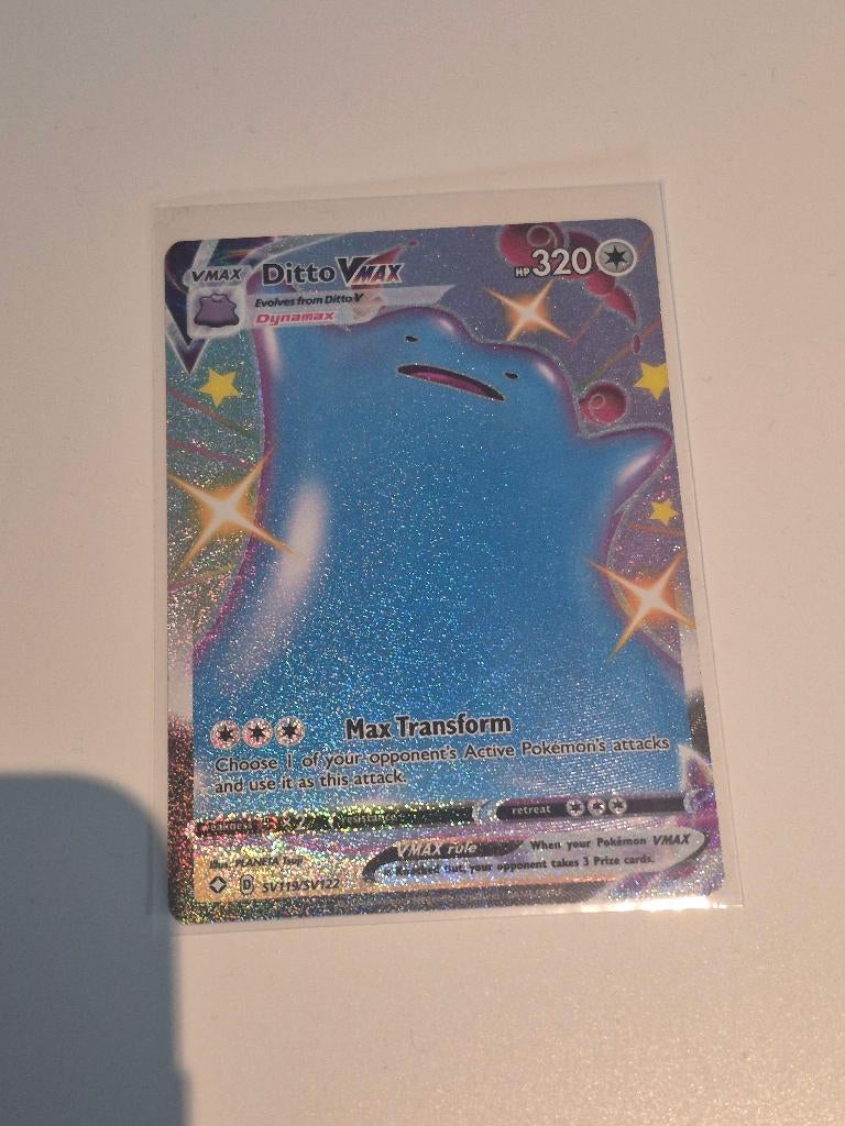 Ditto Vmax SV119/SV122, Hobby en Vrije tijd, Verzamelkaartspellen | Pokémon, Ophalen of Verzenden, Zo goed als nieuw, Losse kaart