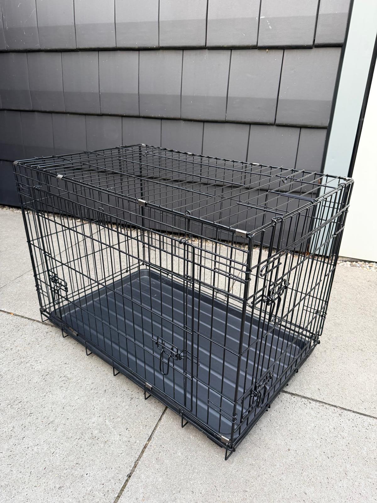 Opvouwbare zwarte hondenbench 90x55x64cm, Dieren en Toebehoren, Ophalen, Zo goed als nieuw