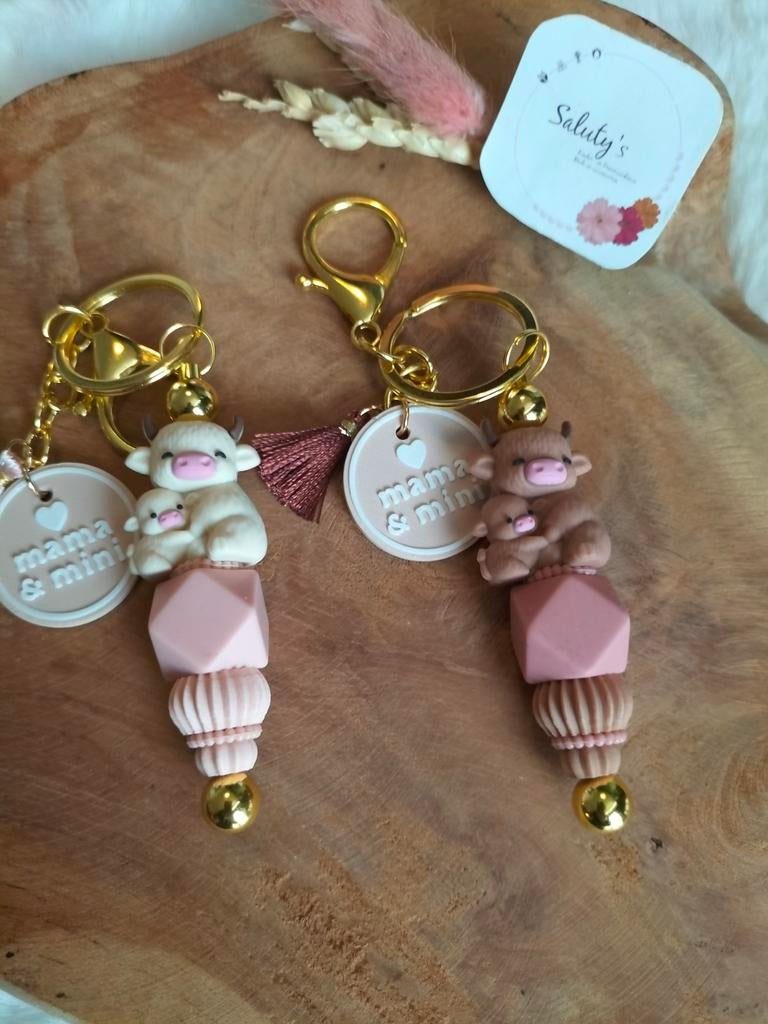 Nieuw • Prachtige sleutelhanger 'Mama en mini, Kraamcadeau, Nieuw, Ophalen of Verzenden, Saluty's kinder- en kraamcadeaus