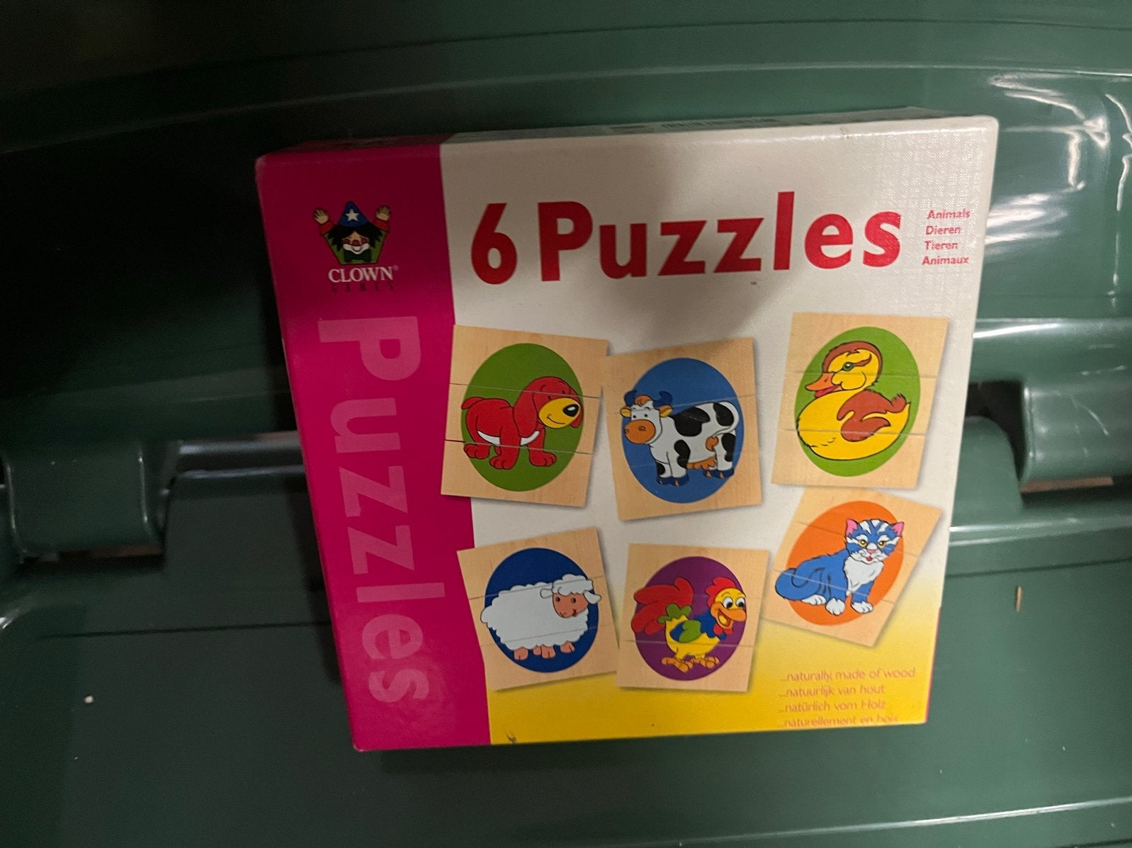 Houten puzzels voor kinderen - 6 dierenpuzzels, Kinderen en Baby's, Speelgoed | Kinderpuzzels, Ophalen, 2 tot 4 jaar, Gebruikt