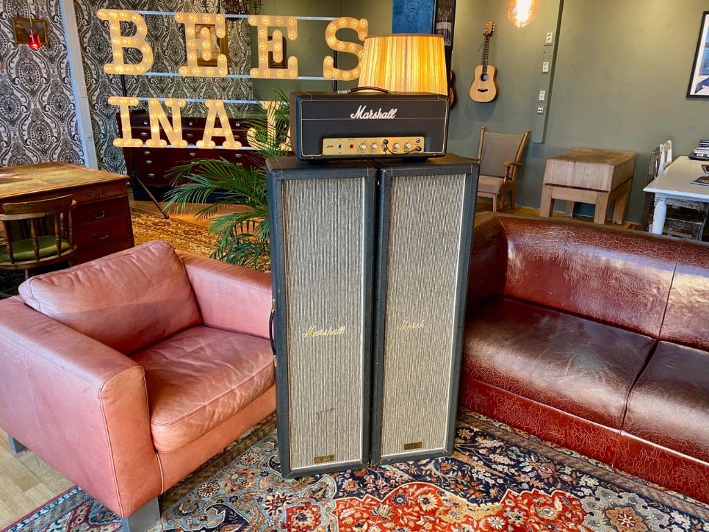 1966 Marshall 4x10 Pinstripe PA Columns Model #1991, Muziek en Instrumenten, Versterkers | Bas en Gitaar, Gebruikt, Gitaar, Minder dan 50 watt