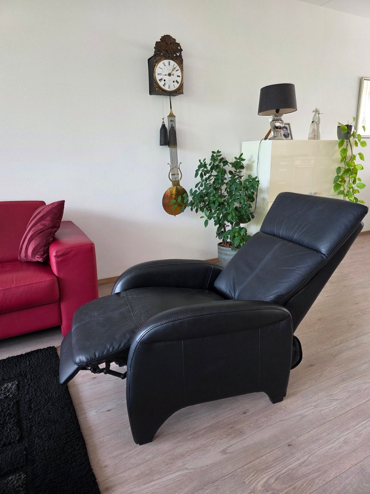 Foto 5 van Relaxfauteuil van Echt Leer - Zwart