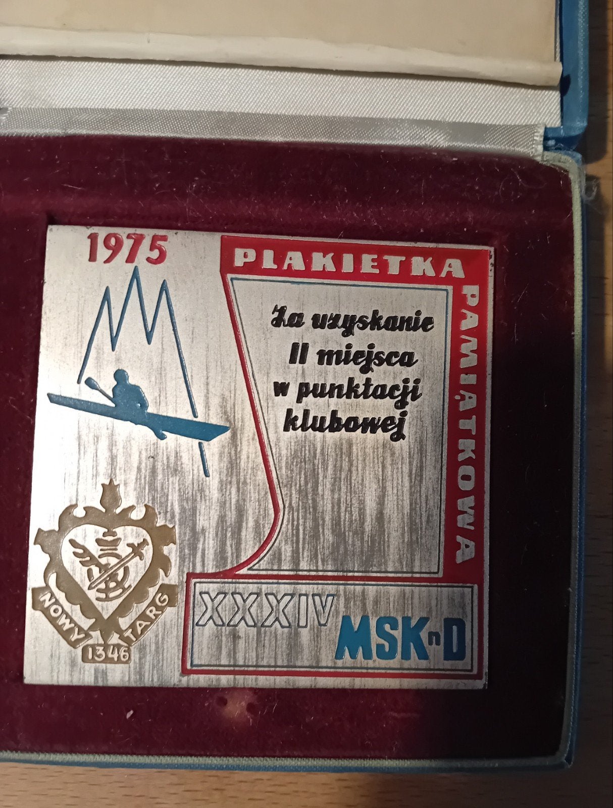 HERDENKINGSPLAQUETTE POLEN DUNAJEC., Postzegels en Munten, Penningen en Medailles, Ophalen of Verzenden, Overige materialen, Buitenland