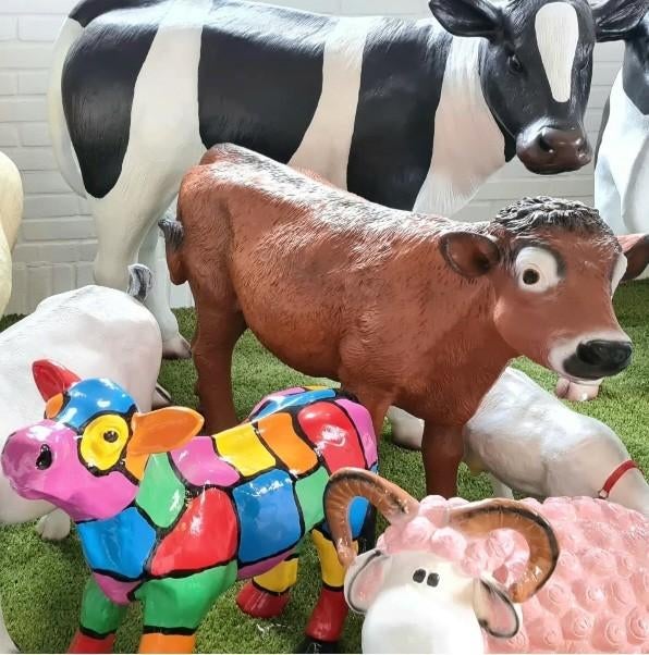 Koe beeld, polyester geit, varken, lammetje, kalf beeld, Ophalen, Nieuw, Kunststof, Dierenbeeld