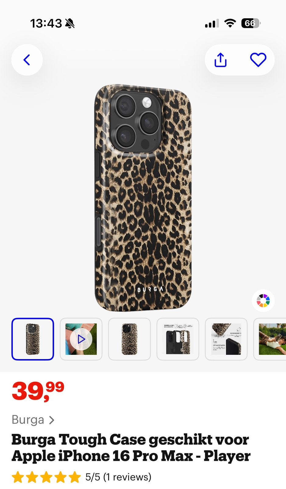 Burga Tough Case Apple 13 PRO, Ophalen of Verzenden, Zo goed als nieuw