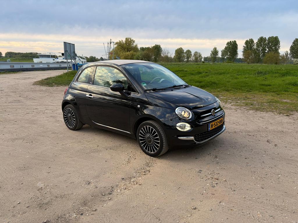 Fiat 500 1.2 69pk 2019 Zwart, Auto's, Fiat, Voorwielaandrijving, 1242 cc, 4 cilinders, Cabriolet