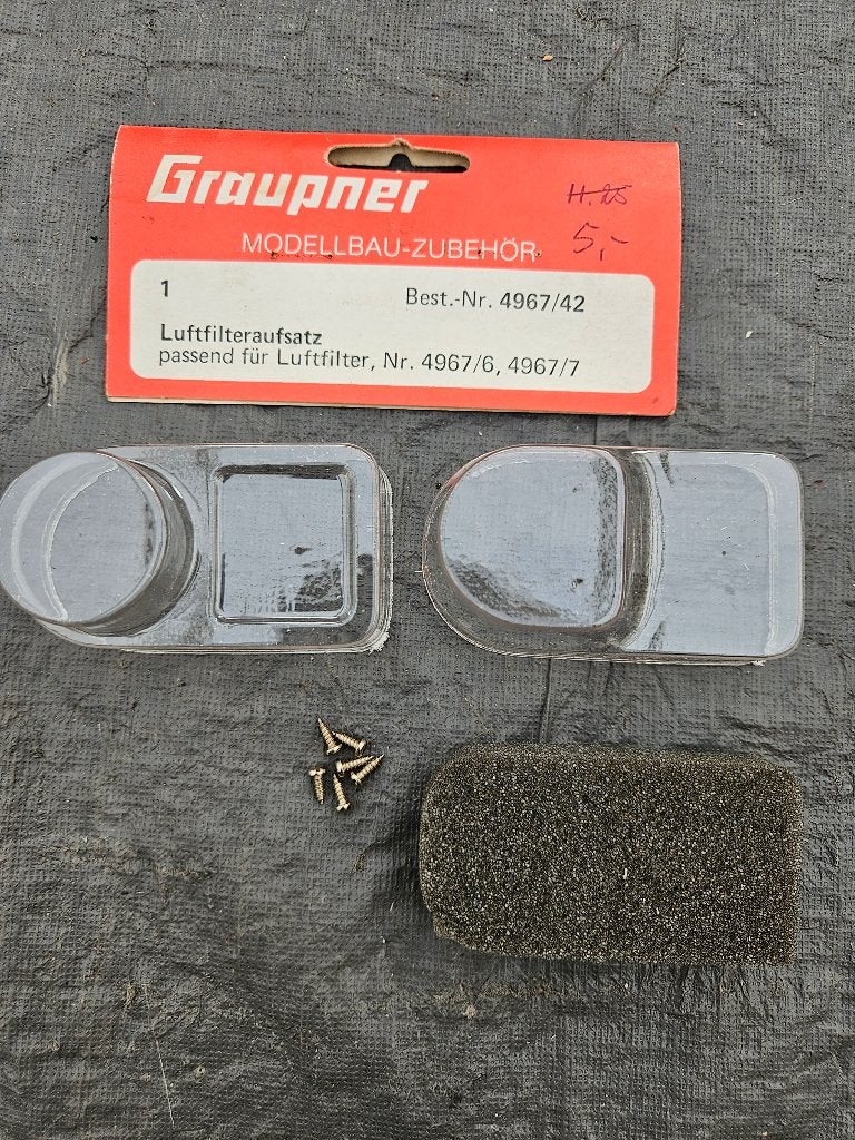 Vintage Graupner "Luftfilteraufsatz" nr. 4967/42, Nieuw, Ophalen of Verzenden, Onderdeel, Nitro