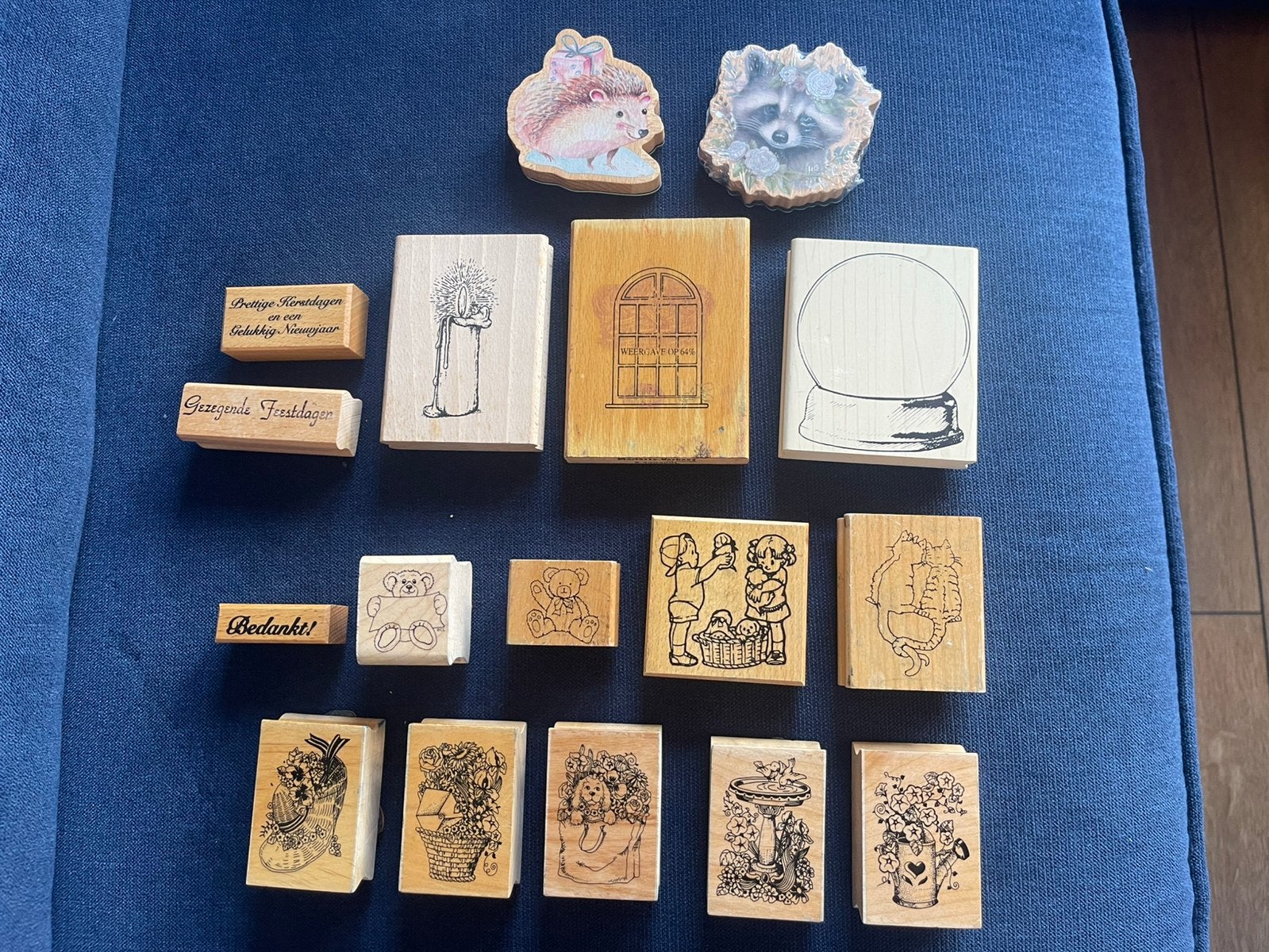 17 houten stempels vintage en nieuw div maten in goede staat, Ophalen of Verzenden, Zo goed als nieuw, Houten stempel