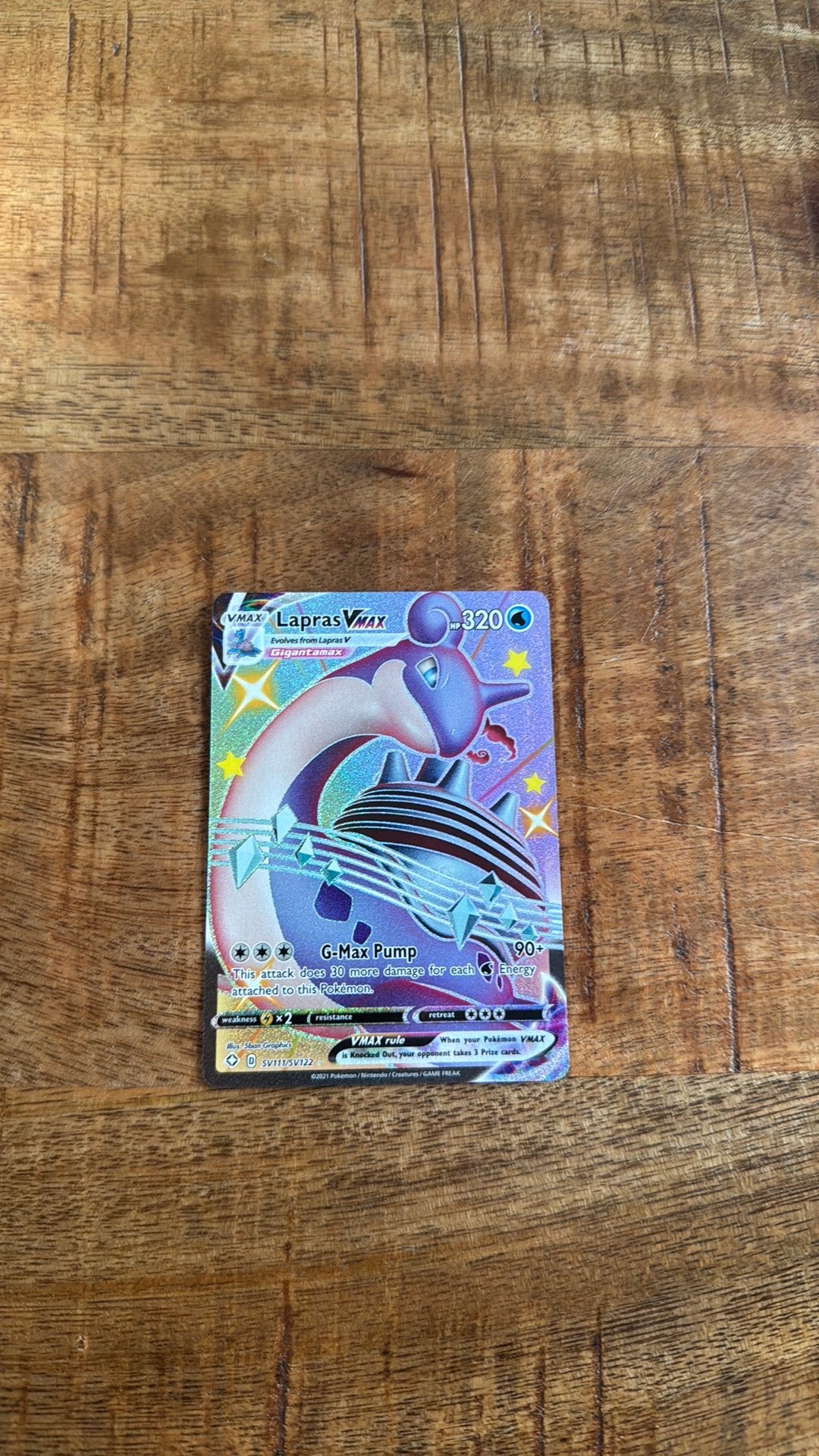 Lapras Vmax, Ophalen of Verzenden, Zo goed als nieuw, Losse kaart
