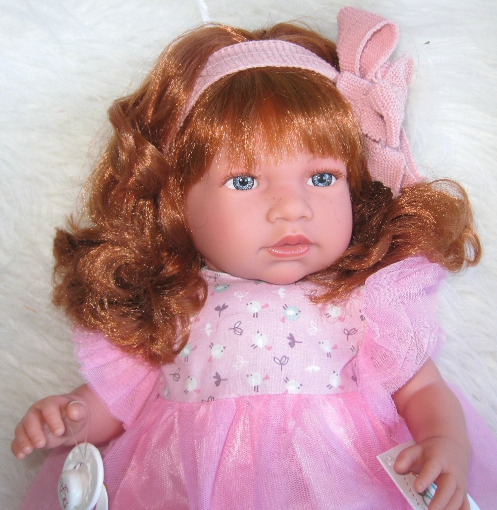 Softbody pop Asi levensecht met rood haar babypop nieuw, Asi, Overige typen, Nieuw, Ophalen of Verzenden