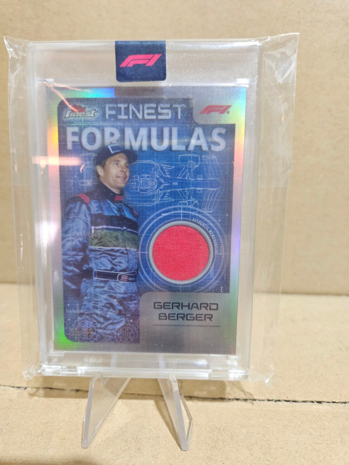 Gerard berger 05/99 topps finest patch relic f1 2024 formula, Ophalen of Verzenden, Nieuw, Plaatje