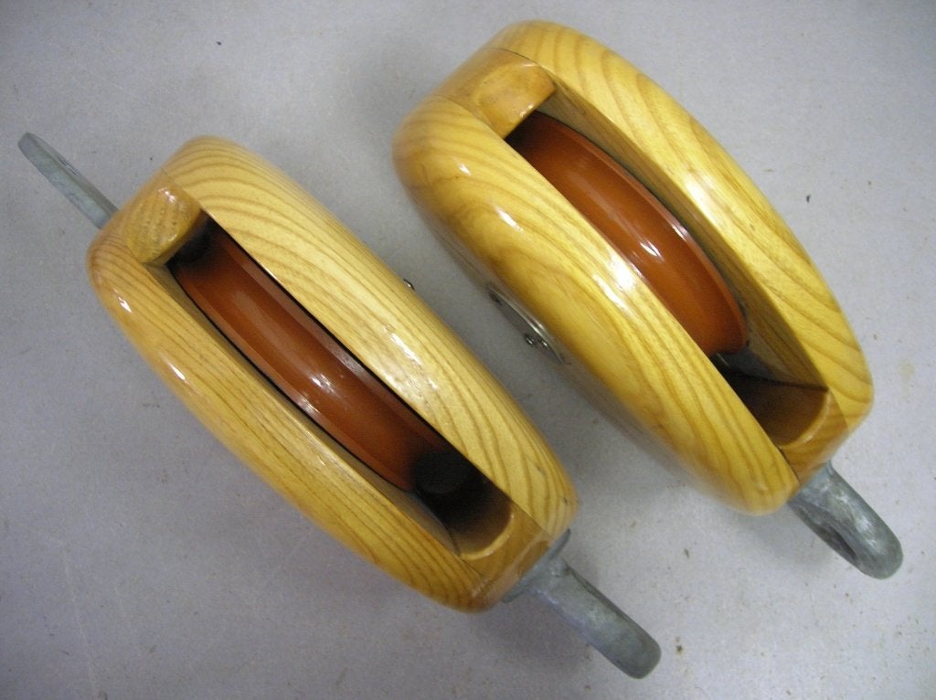 Grote houten Blokken, Katrollen voor staaldraad en/of touw, Watersport en Boten, Ophalen of Verzenden, Nieuw, Lijn of Blok