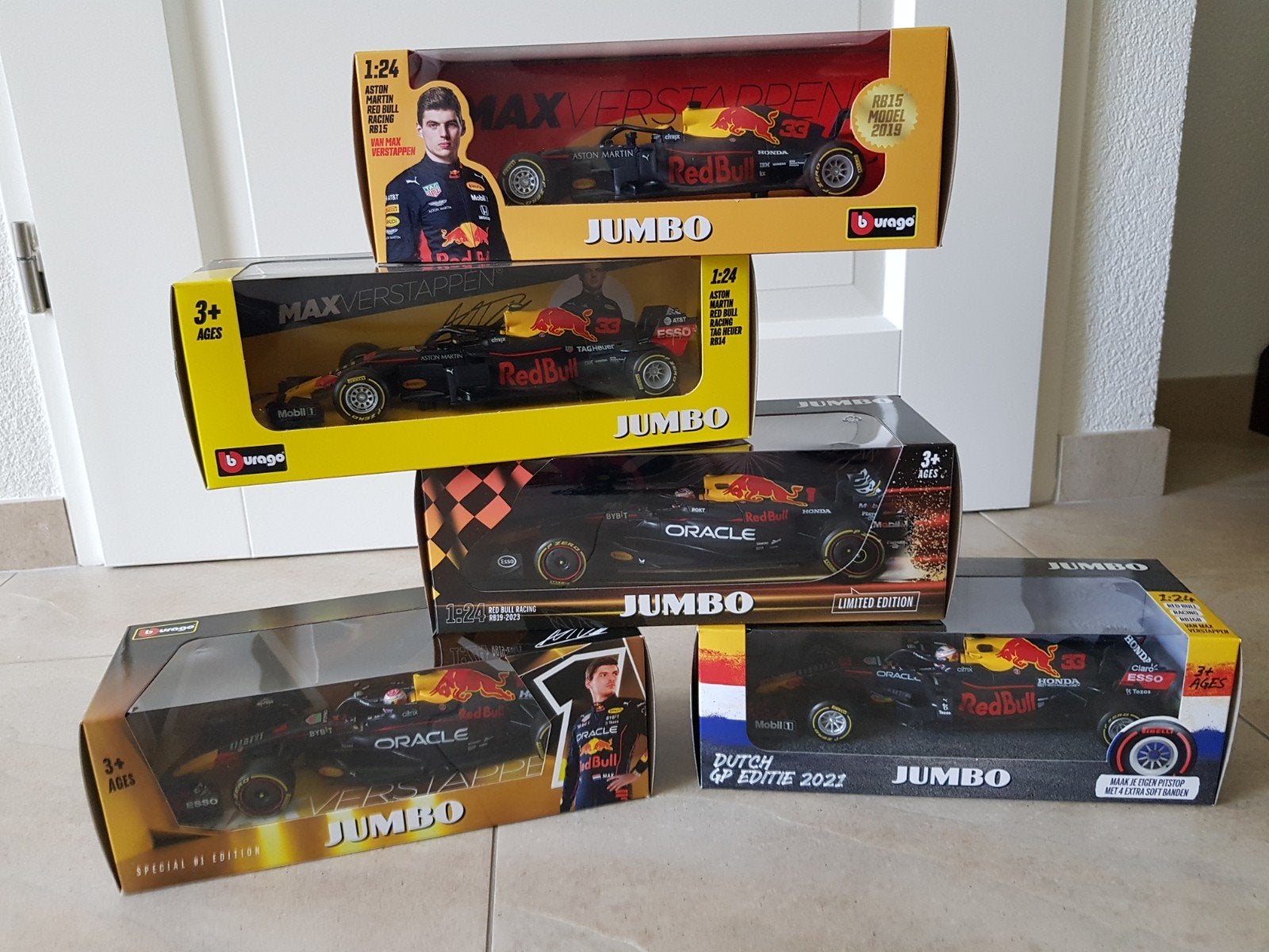 5 formule raceauto Max Verstappen, Ophalen of Verzenden, Nieuw, Bburago