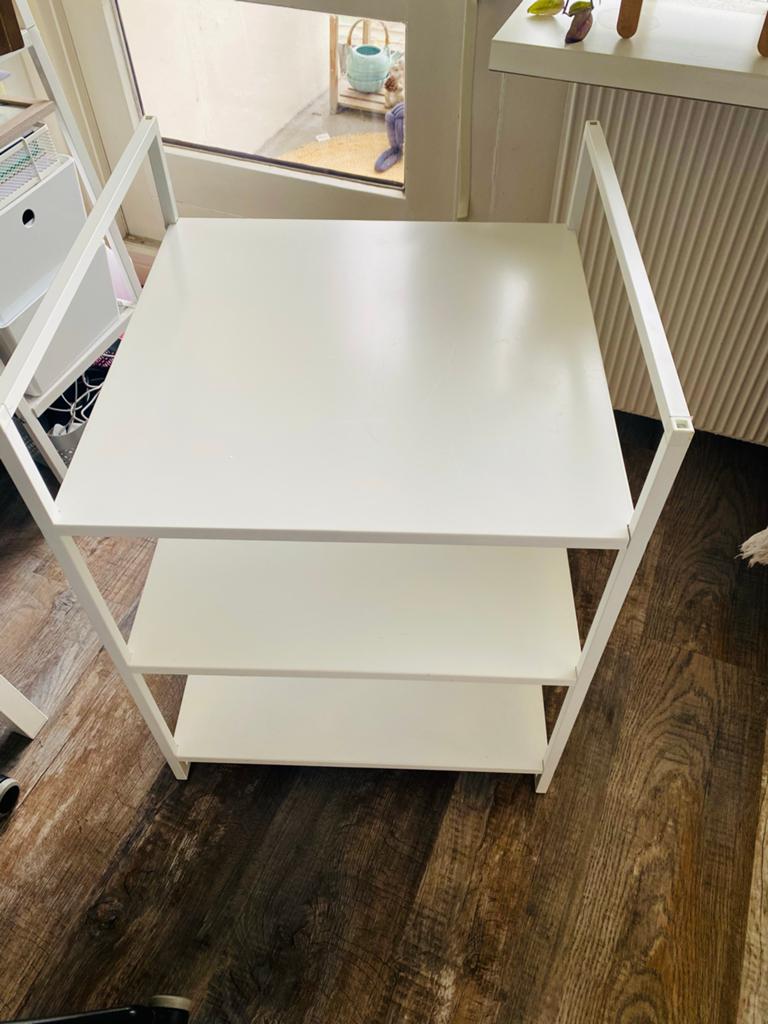 Ikea metalen rek met 3 planken - wit, Ophalen, Zo goed als nieuw