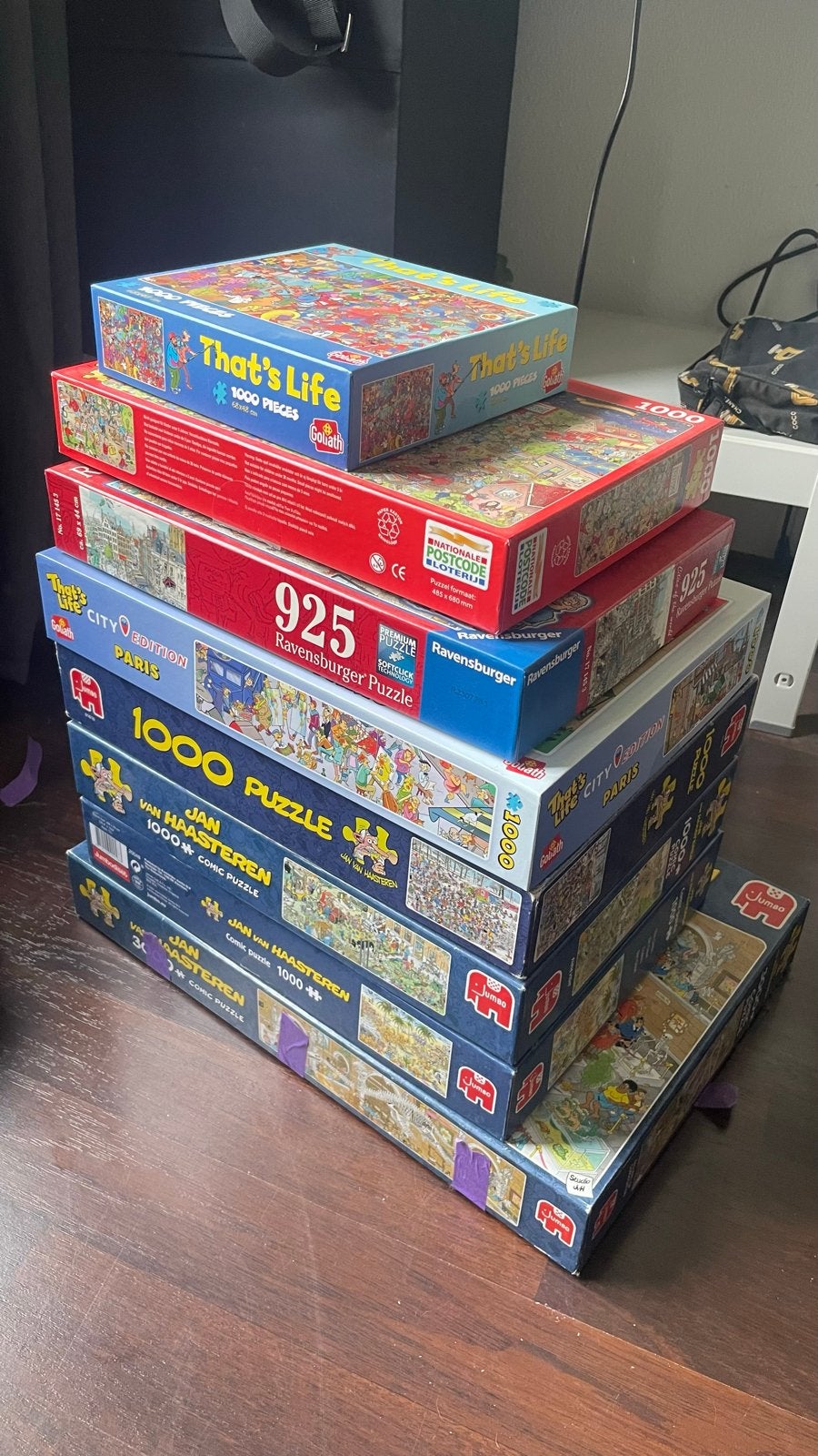 4x Jan van Haasteren en andere puzzels, Hobby en Vrije tijd, Denksport en Puzzels, Ophalen, Meer dan 1500 stukjes, Gebruikt, Legpuzzel