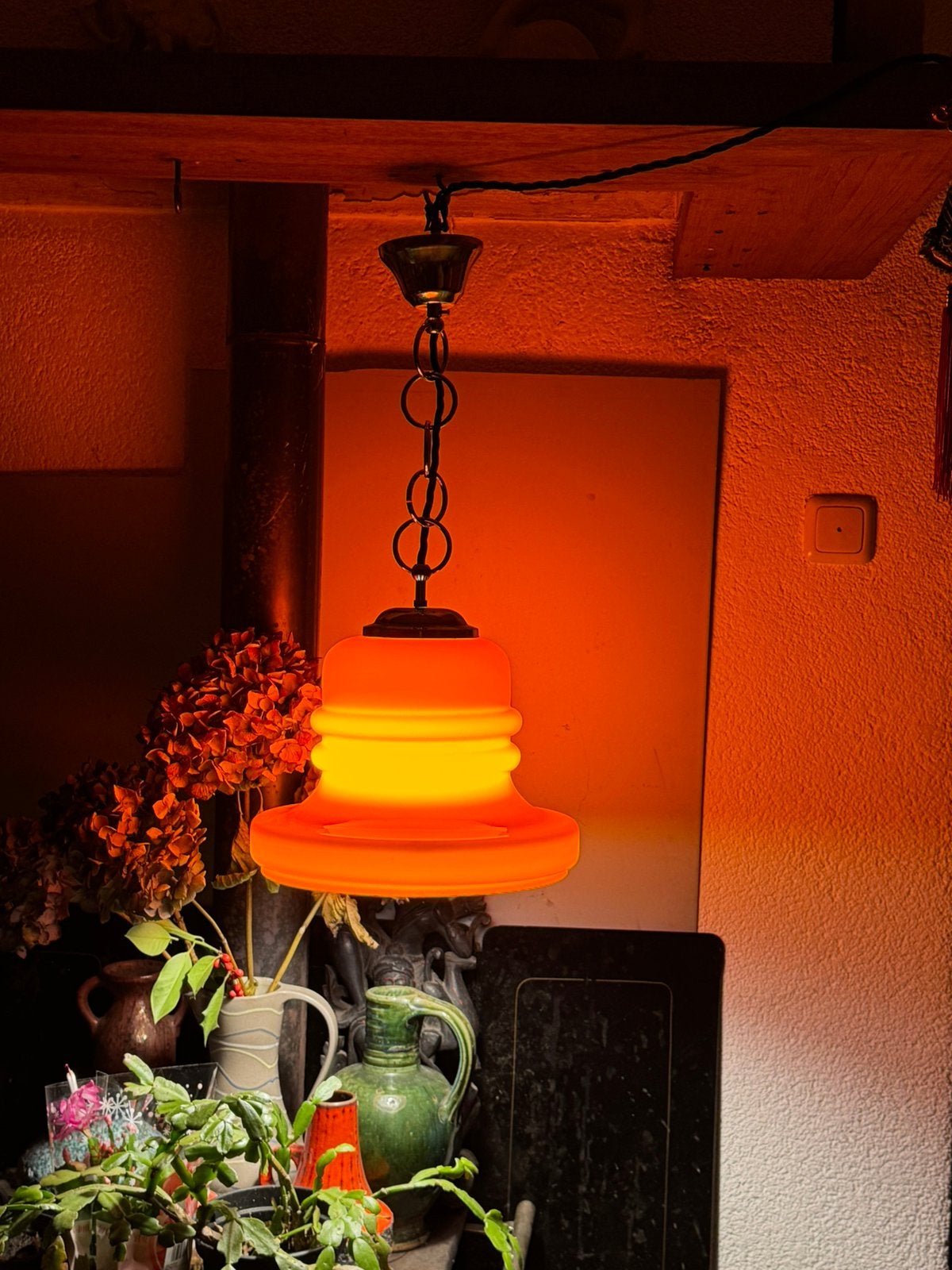 Hanglamp,sixties,zeventies,POP,Space Age,Mid-Century,vintage, Gebruikt, Pop,Space Age, sixties,zeventies,Mid-Century, Glas, E27 (groot)