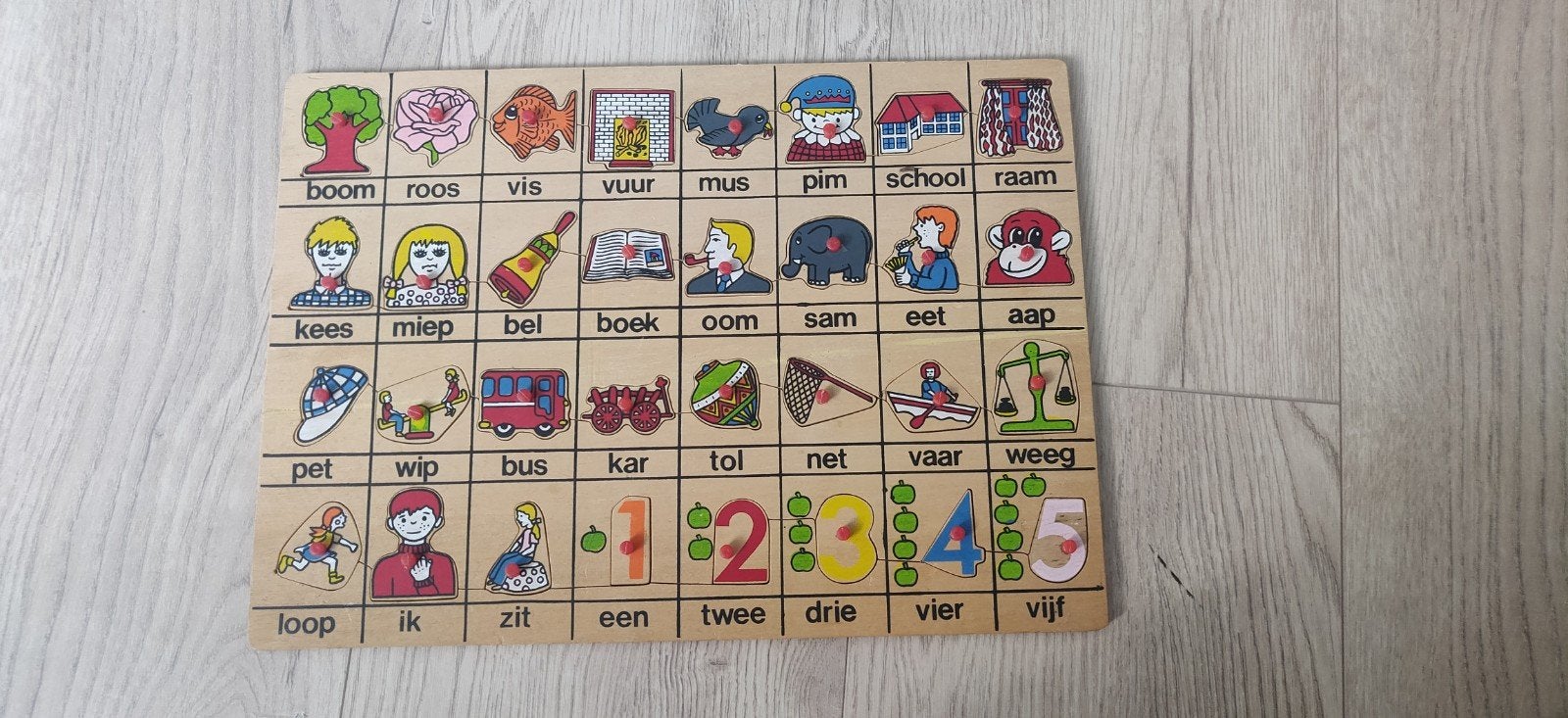Houten legpuzzel met letters en cijfers, Ophalen of Verzenden, Zo goed als nieuw, Taal en Lezen