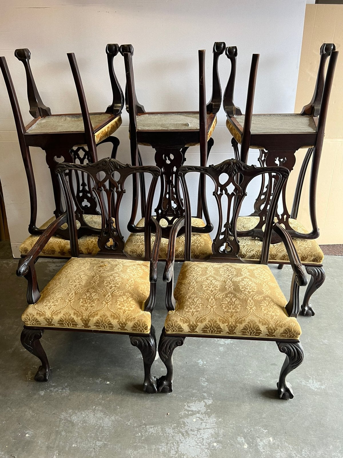 Chipendale eetkamer stoelen set, Antiek en Kunst, Ophalen