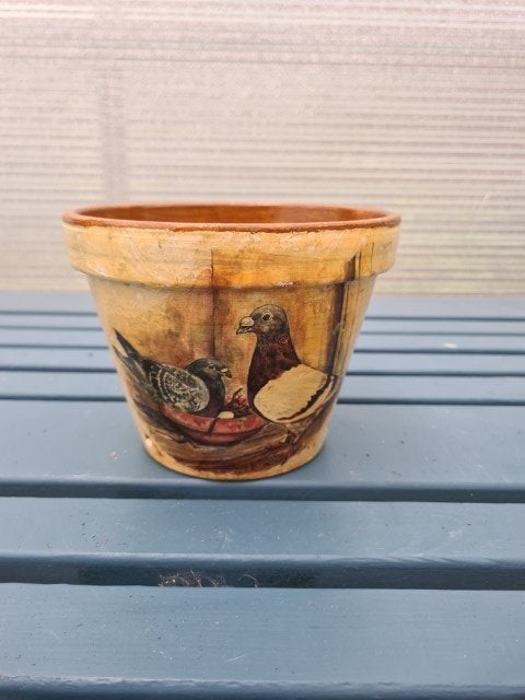 Planten pot met Duiven afbeeldingen, Tuin en Terras, Bloempotten, Rond, Nieuw, Ophalen of Verzenden, Balkon