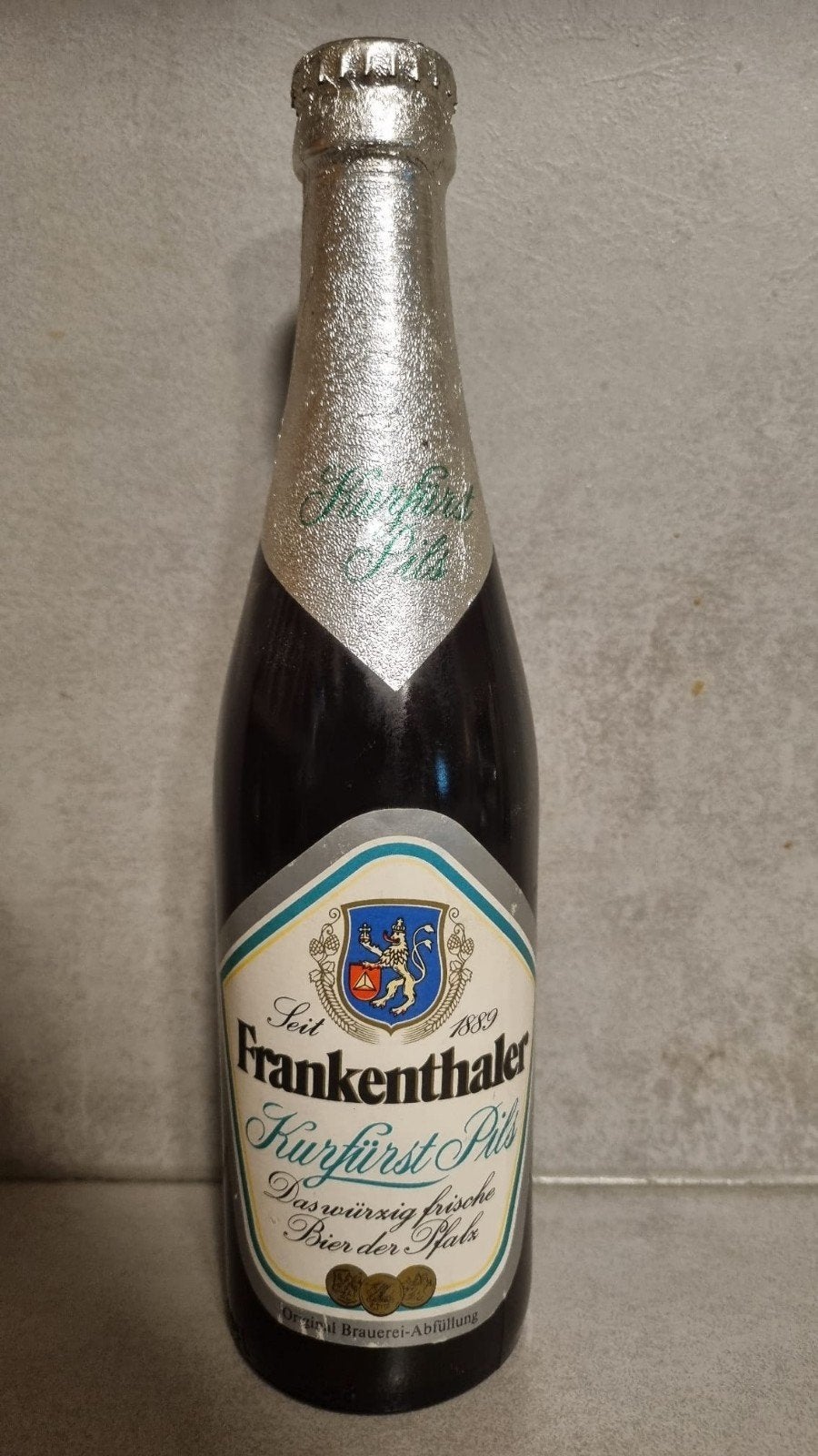 Vintage Frankenthaler Kurfürst Pils, Frankenthal, Duitsland, Ophalen of Verzenden, Zo goed als nieuw, Flesje(s), Overige merken