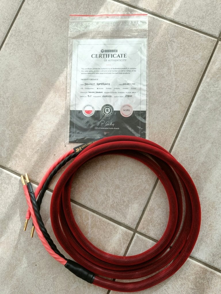 Audiomica Dolomit Reference Luidsprekerkabel 2x 3 meter, Ophalen, Zo goed als nieuw, 2 tot 5 meter, Luidsprekerkabel