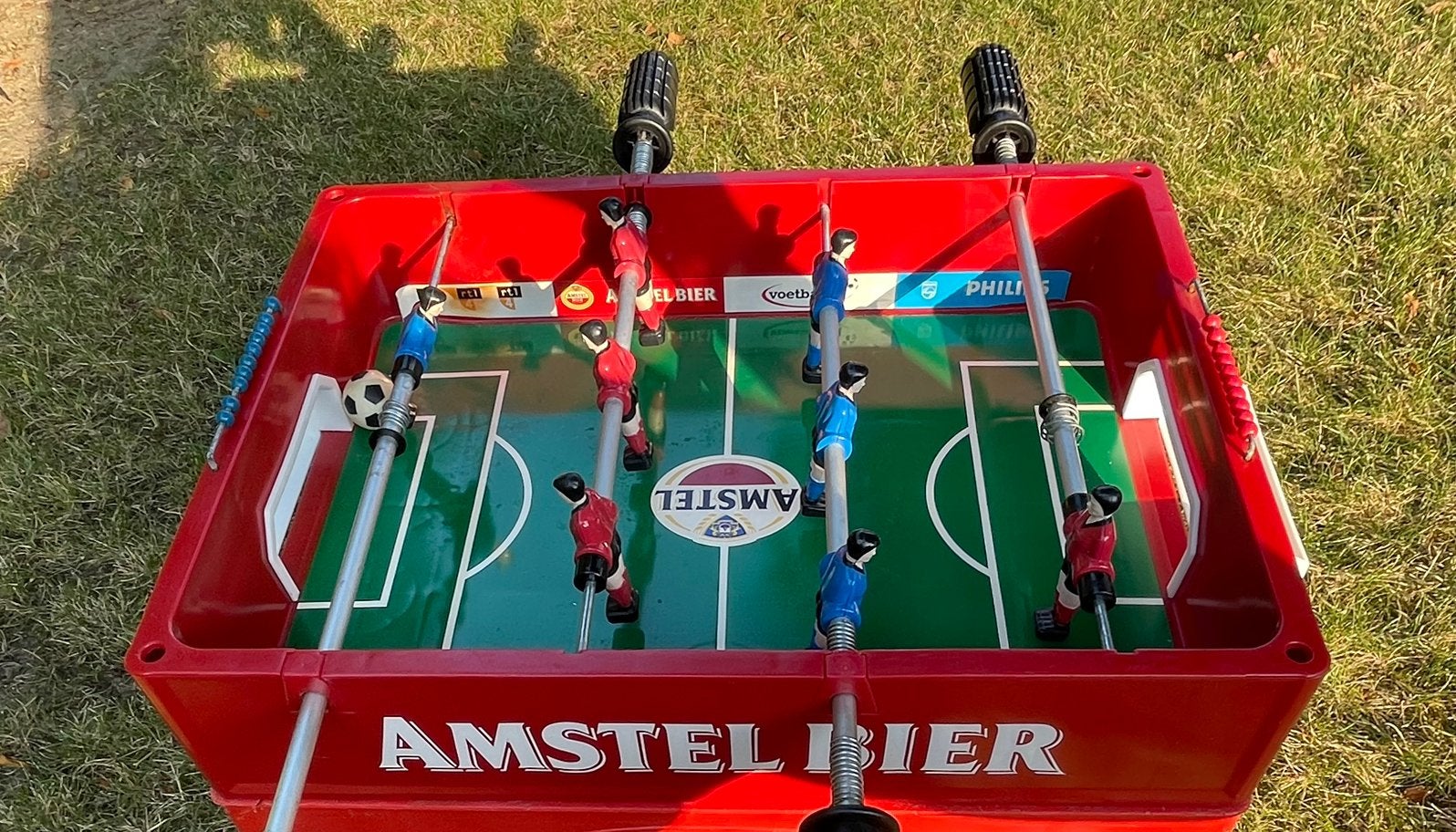 Amstel voetbalspel voor op een bierkrat, Ophalen of Verzenden, Gebruikt, Amstel
