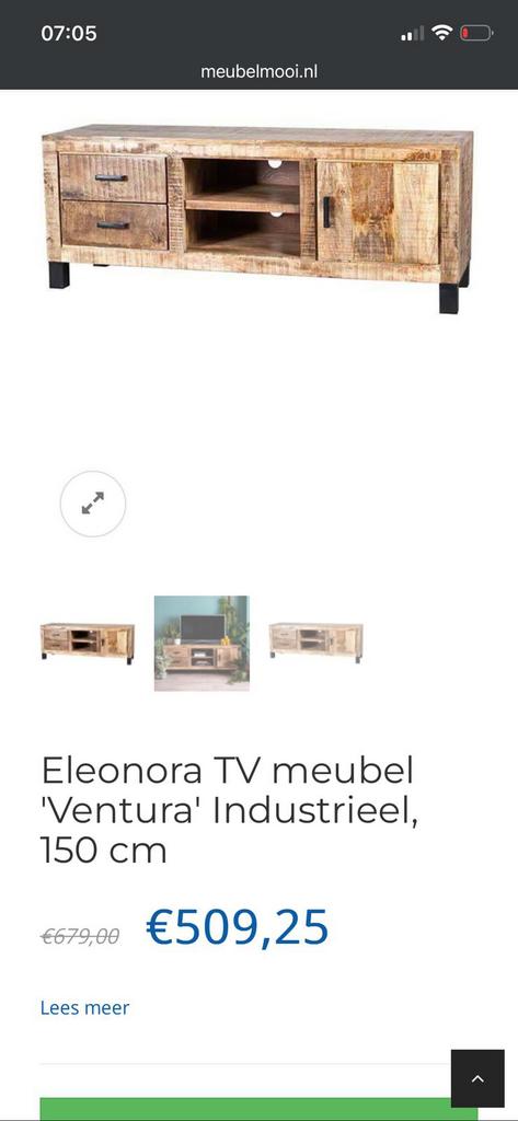 Eleonora tv meubel top staat, Ophalen of Verzenden, Zo goed als nieuw, 25 tot 50 cm, Minder dan 100 cm