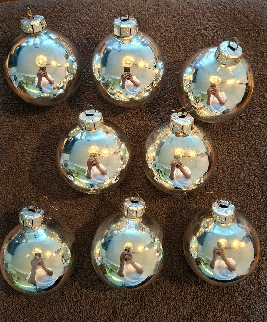 Set van 8 vintage glazen kerstballen – DDR / GDR, Ophalen of Verzenden, Gebruikt