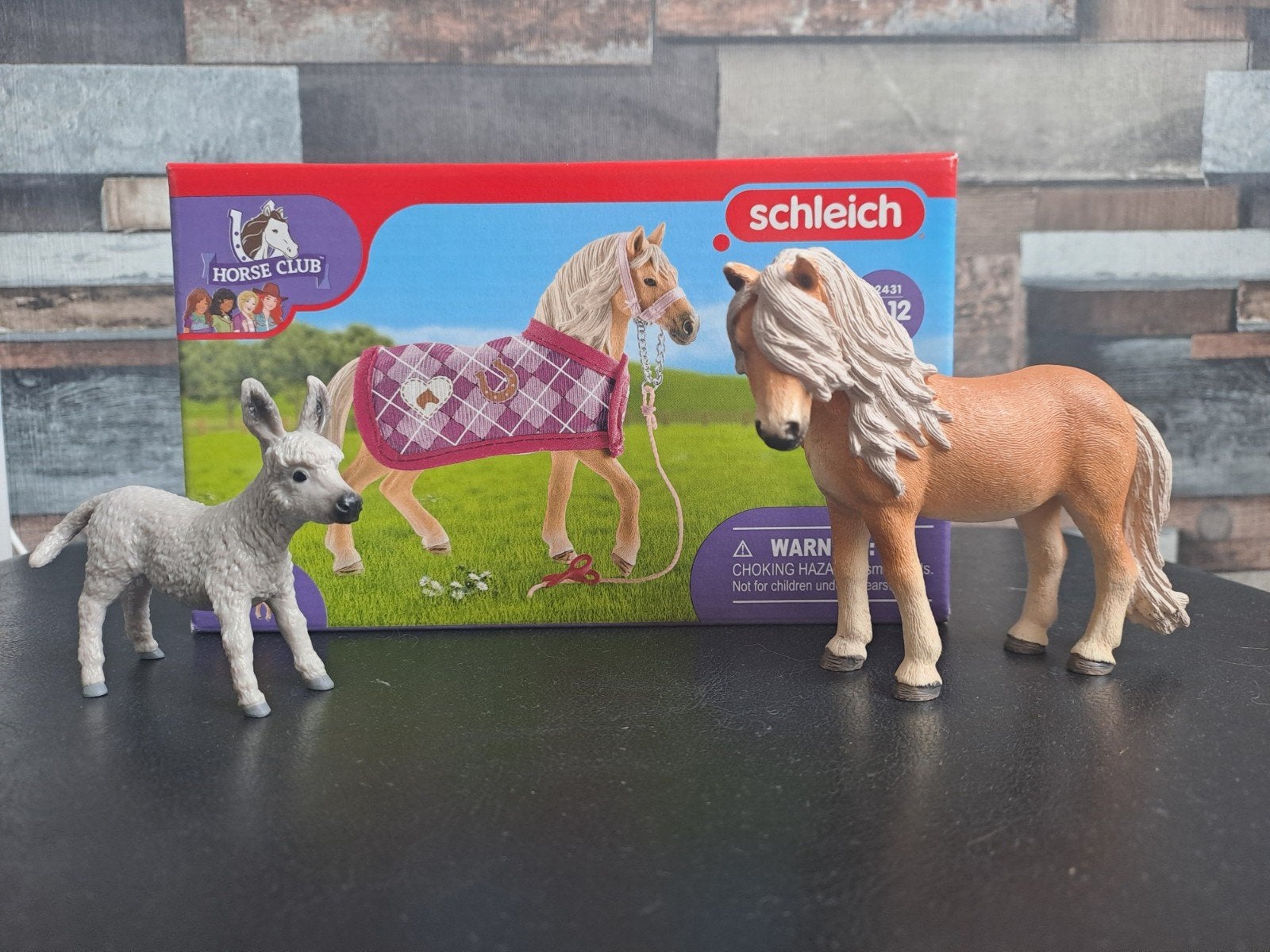 Schleich set met paarden en ezel, Ophalen of Verzenden, Zo goed als nieuw, Paard, Beeldje of Figuurtje