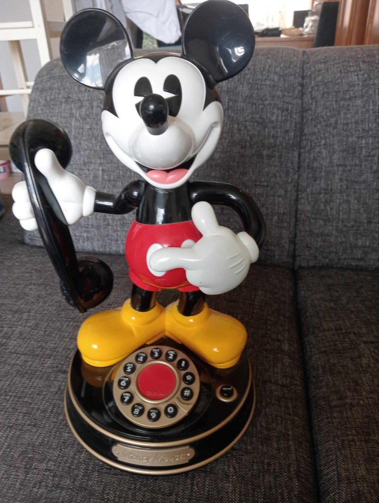 Oude Mickey telefoon, Verzamelen, Disney, Ophalen of Verzenden, Mickey Mouse, Gebruikt, Beeldje of Figuurtje