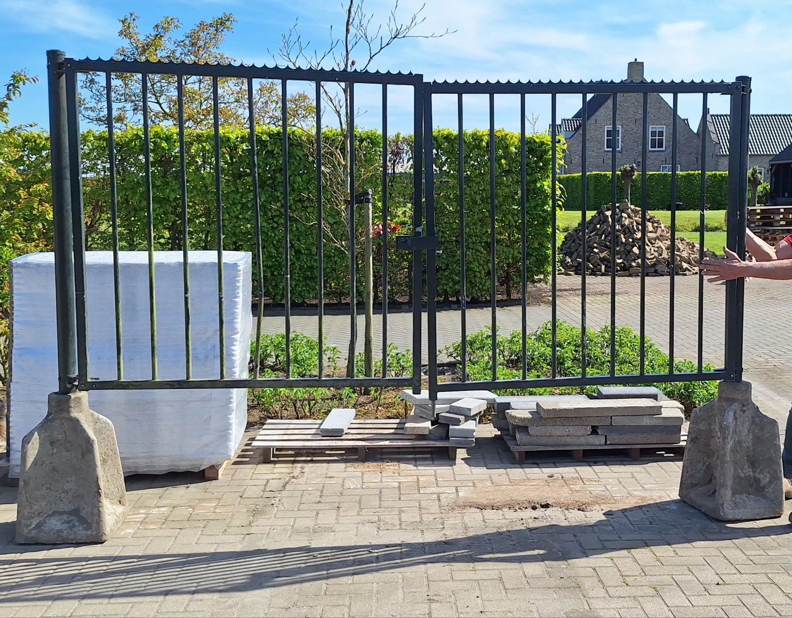 Heras Stalen Poort, Tuin en Terras, Ophalen, 200 cm of meer, Draaipoort, 150 tot 200 cm