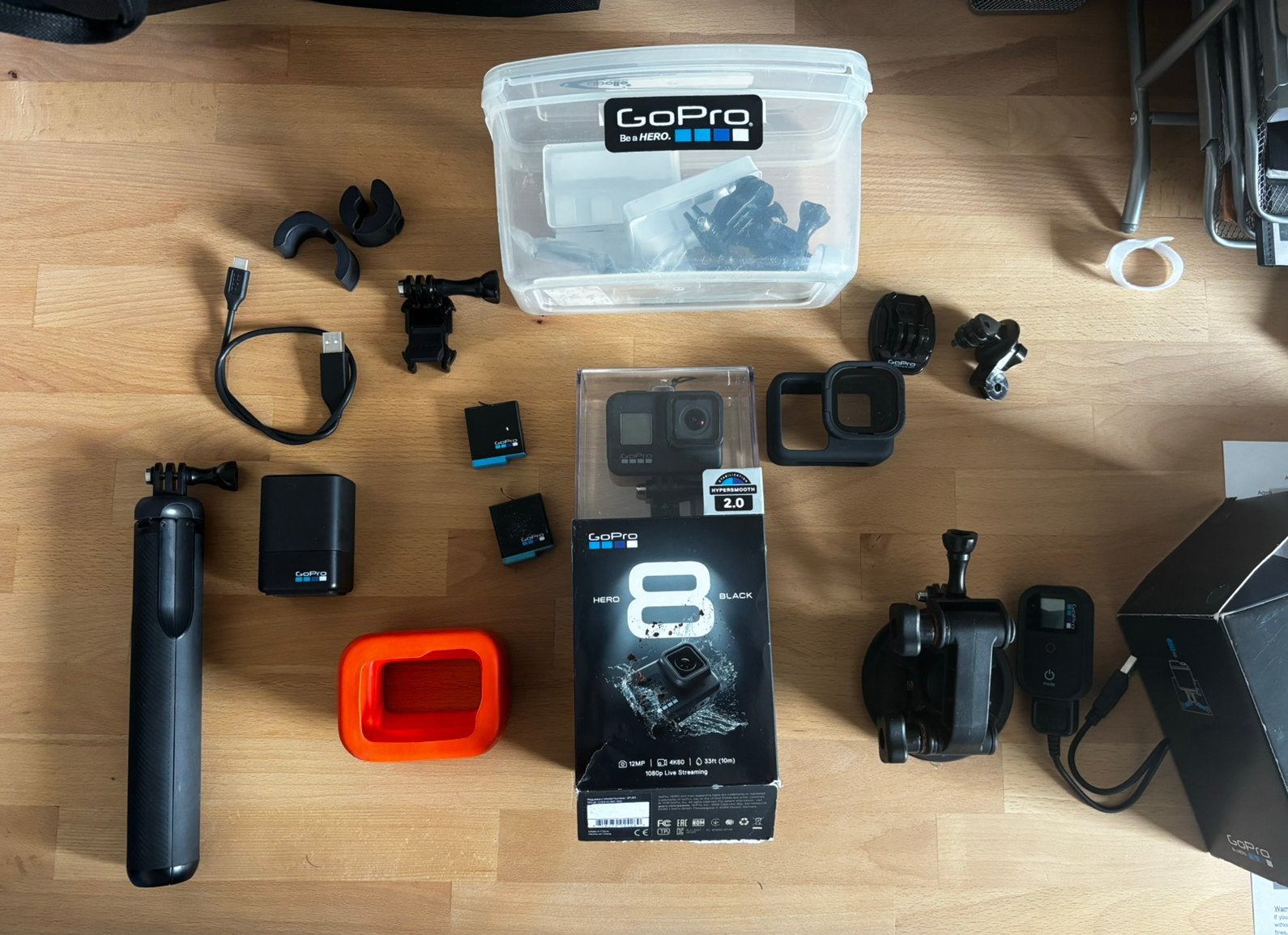 GoPro 8 Black met uitgebreide accessoires set, Ophalen, Zo goed als nieuw, GoPro