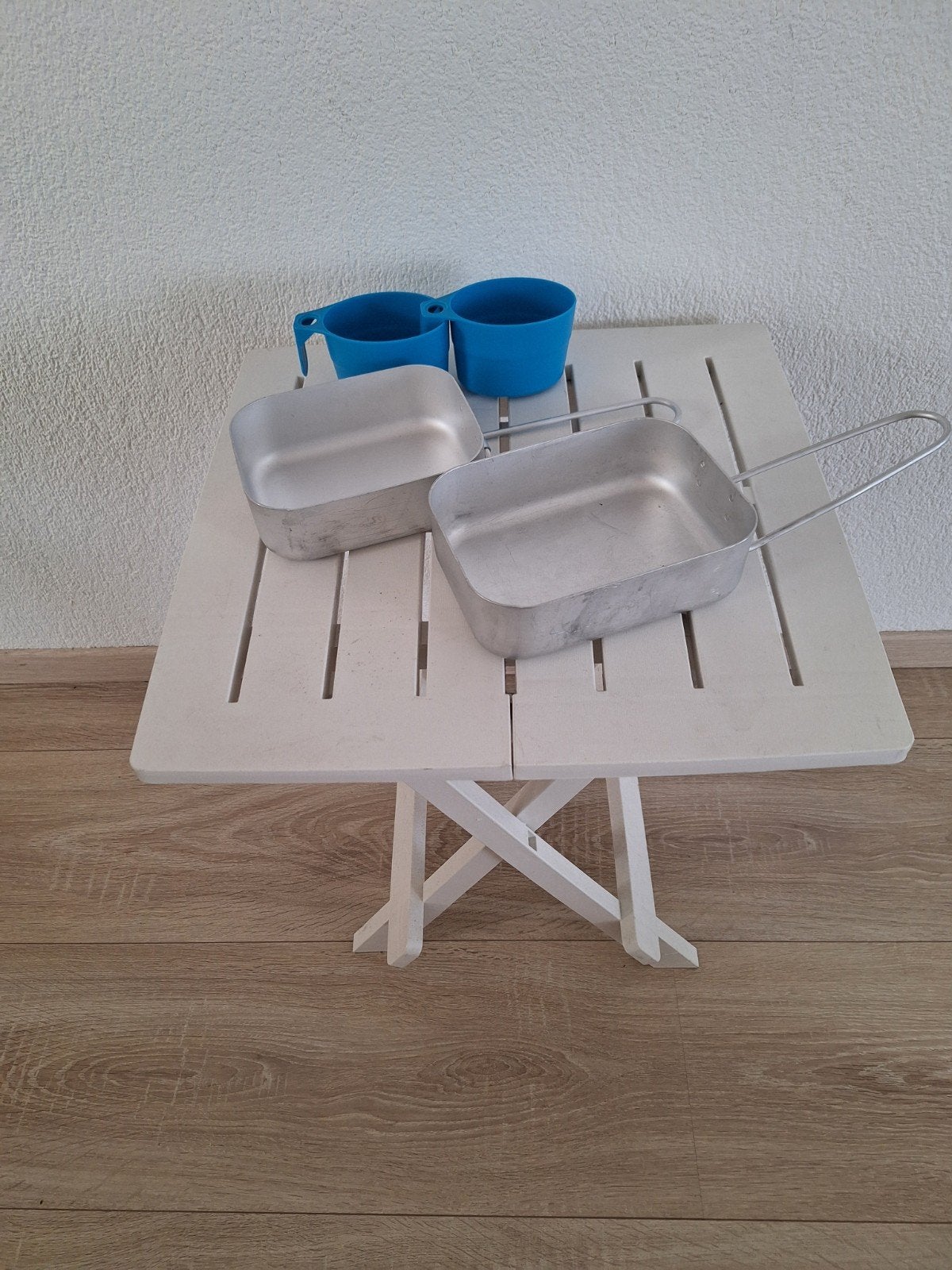Kampeer kookset met pannen en bekers, Ophalen of Verzenden, Gebruikt