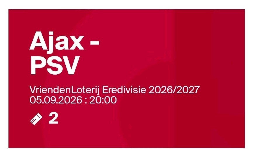 Ajax Psv kaartjes vak 402 & 408, Tickets en Kaartjes, Sport | Voetbal, Losse kaart, Twee personen, September