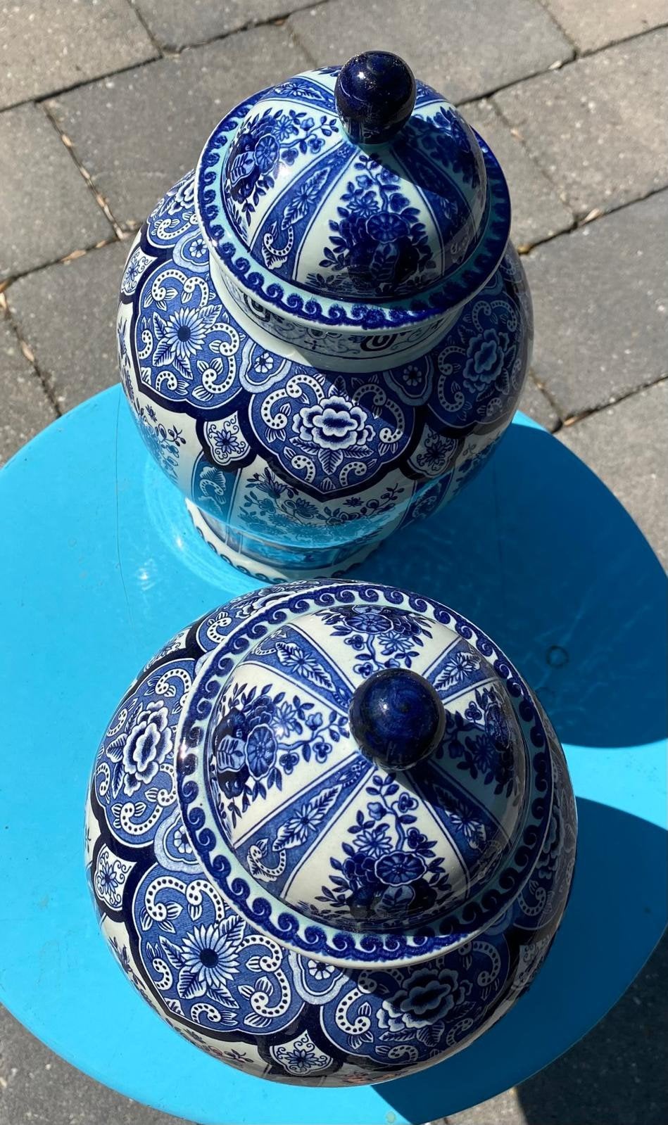 Prachtige Delfts blauwe gemberpotten Royal Sphinx Boch, Ophalen