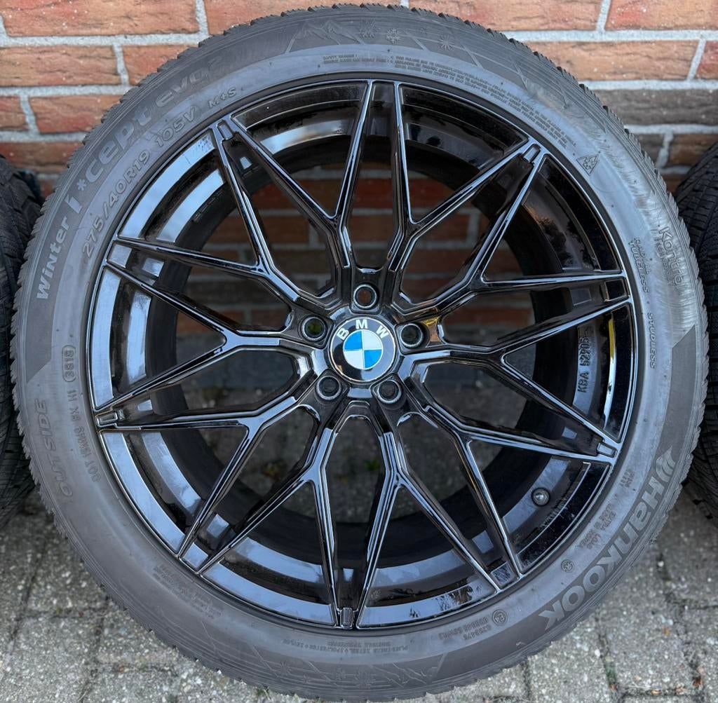✅19” BMW 5 7 8 serie M5 / VAG Set 5x112 Velgen + Hankook, Gebruikt, 275 mm, Banden en Velgen, Winterbanden