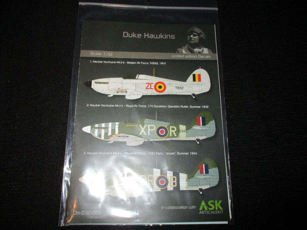 D-87,DUKE HAWKINS 1-32,NO,DH-D32-001,Hawker Hurricane in Bel, Ophalen of Verzenden, Nieuw, Groter dan 1:72, Overige merken