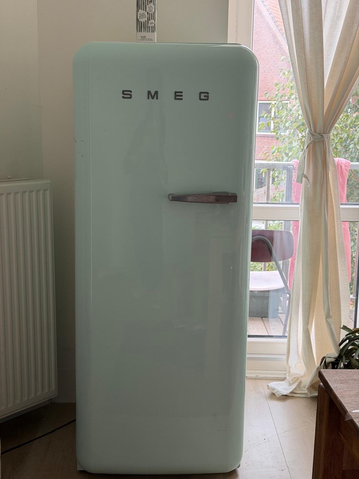 Smeg FAB28L V1 Koelkast met vriesvak - Mintgroen, Ophalen, Gebruikt, 200 liter of meer, 60 cm of meer