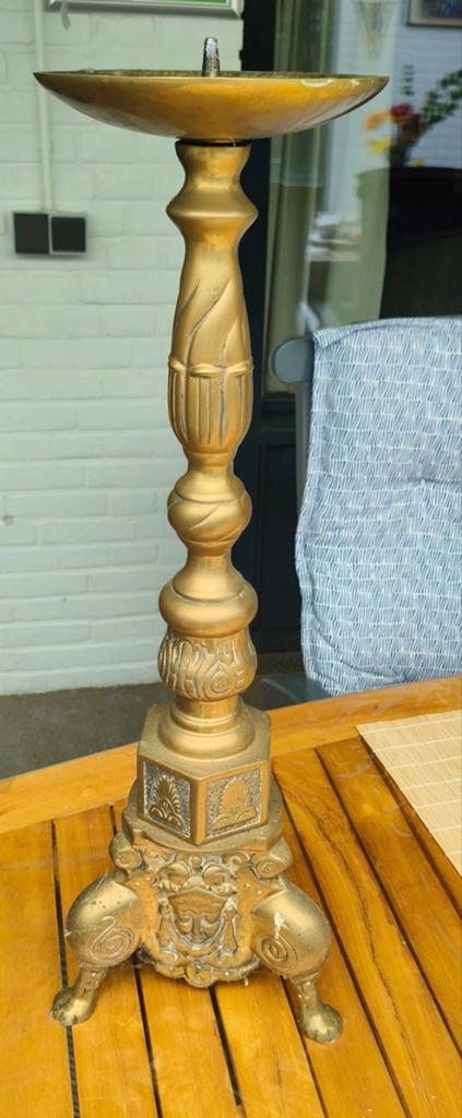 Antieke Messing Kandelaar - Sierlijk en Robuust, Ophalen, Koper of Brons