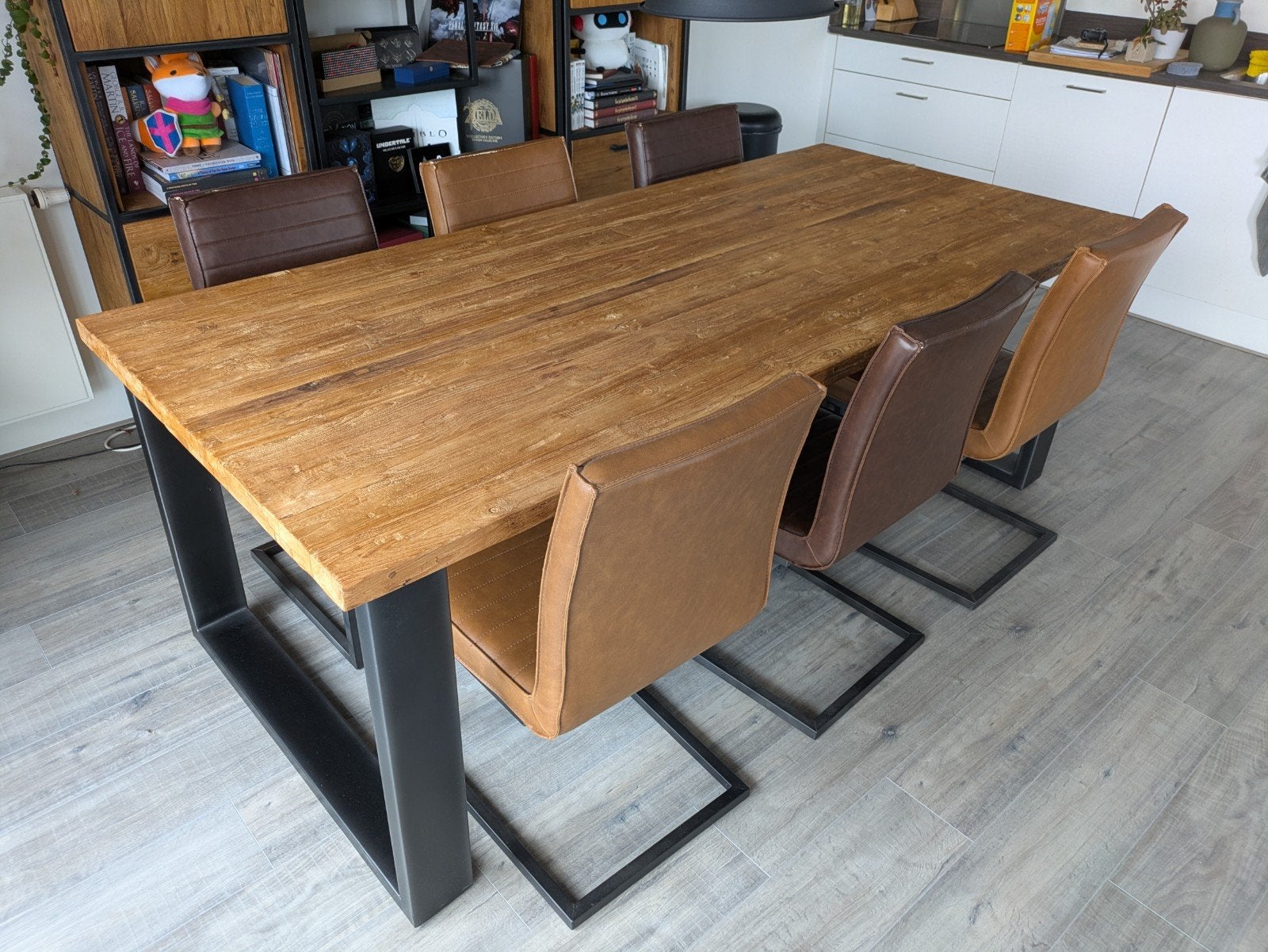 Set van 6 Pronto Caldes eetstoelen, Ophalen, Overige materialen, Gebruikt, Bruin